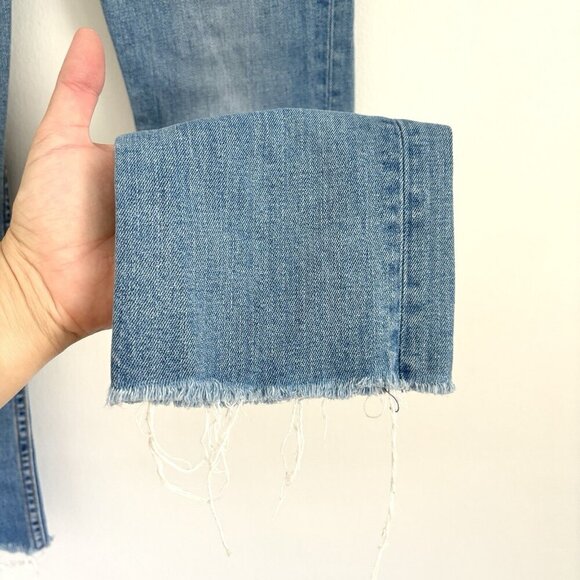 GRLFRND Tatum Bootcut Raw Hem Jeans in Highway Star Blue Women’s Size 24 - Picture 4 of 8